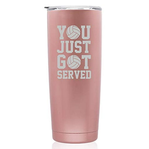 Coffee and Volleyball Served Hot Travel Mug